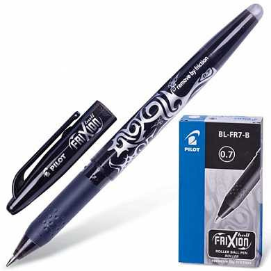 Ручка стираемая гелевая PILOT "Frixion", корпус черный, узел 0,7 мм, линия 0,35 мм, черная, BL-FR-7 (арт. 141456)
