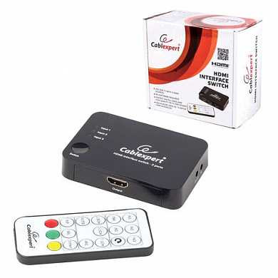 Переключатель HDMI CABLEXPERT, 19Fx3/19F, электронный, 3 устройства на 1 монитор/ТВ, пульт ДУ, DSW-HDMI-33 (арт. 511971)