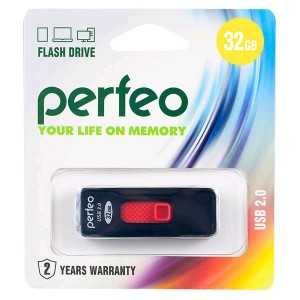 Флэш-диск USB 32Gb Perfeo Black S04 PF-S04B032 (арт. 601679)