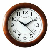 Часы настенные САЛЮТ ДС-ББ28-014, круг, белые, деревянная рамка, 31х31х4,5 см (арт. 452326)