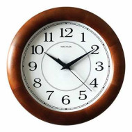 Часы настенные САЛЮТ ДС-ББ28-014, круг, белые, деревянная рамка, 31х31х4,5 см (арт. 452326)