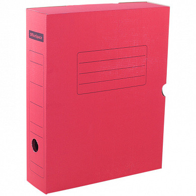 Короб архивный с клапаном OfficeSpace, микрогофрокартон, 75мм, красный, до 700л. (арт. 225411)