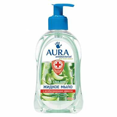Мыло-крем жидкое, 300 мл, AURA "Antibacterial", антибактериальное, "Экстракт алоэ", дозатор, 6514 (арт. 602461) купить в интернет-магазине ТОО Снабжающая компания от 1 029 T, а также и другие Жидкое мыло на сайте dulat.kz оптом и в розницу