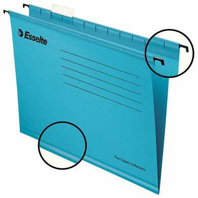 Подвесные папки ESSELTE "Plus" Foolscap с разделителями, картон, комплект 25 шт., синие, 412х240 мм, 90334 (арт. 236799)