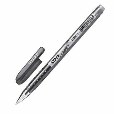 Ручка стираемая гелевая STAFF, корпус черный, хромированные детали, узел 0,5 мм, линия 0,38 мм, черная (арт. 142500)