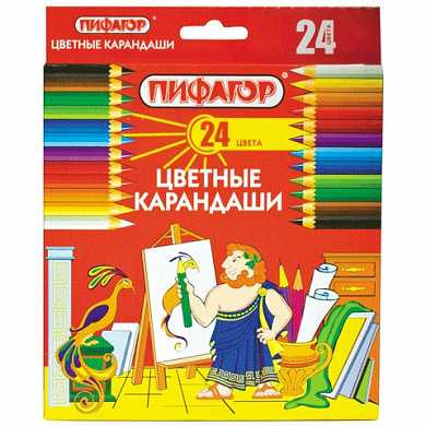 Карандаши цветные ПИФАГОР, 24 цвета, классические, заточенные, картонная упаковка, 180298 (арт. 180298) купить в интернет-магазине ТОО Снабжающая компания от 1 568 T, а также и другие Карандаши на сайте dulat.kz оптом и в розницу