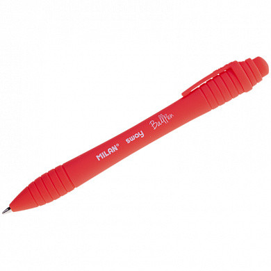 Ручка шариковая автоматическая Milan "Sway" красная, 1 мм, софттач (арт. 17657010319)