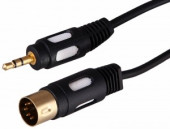 Шнур DIN 5PIN Plug - 3.5мм Stereo Plug 1.5М (GOLD) REXANT цена за шт (10), 17-2502 (арт. 612255)
