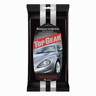 Салфетки влажные, 30 шт., для стекол, зеркал и фар, TOP GEAR, 48038 (арт. 128657) купить в интернет-магазине ТОО Снабжающая компания от 735 T, а также и другие Автохимия на сайте dulat.kz оптом и в розницу