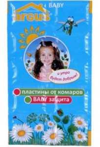 ARGUS baby Пластины детские От комаров б/запаха 10шт/уп, цена за уп