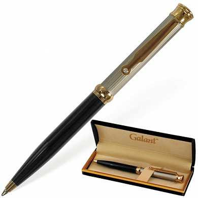 Ручка подарочная шариковая GALANT "Antic", корпус черный с серебристым, золотистые детали, пишущий узел 0,7 мм, синяя, 140388 (арт. 140388)