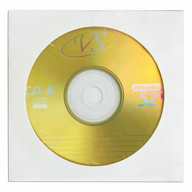 Диск CD-R VS, 700 Mb, 52х, бумажный конверт (арт. 511554)