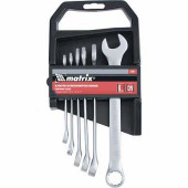 Набор ключей комбинированных, 8 - 17 мм, 6 шт., CrV, матовый хром MATRIX (арт. 15404)