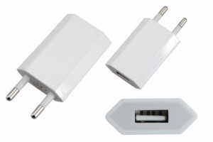 Сетевое зарядное устройство iPhone/iPod USB белое (СЗУ) (5V, 1 000 mA) (арт. 611393)