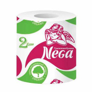 Бумага туалетная бытовая, 20 м, NEGA ("Нега"), 2-х слойная, на втулке, 100% целлюлоза (арт. 126538)