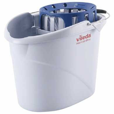 Ведро VILEDA "Супер-моп", с системой отжима для веревочных и ленточных МОПов, овальное, объем 10 л, 122705 (арт. 602127)