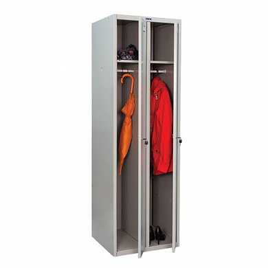 Шкаф металлический для одежды ПРАКТИК "LE-21C" (в сборе), двухсекционный, 1830х575х500 мм, 29 кг (арт. 290149)