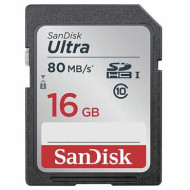 Карта памяти SDHC, 16 GB, SANDISK Ultra, UHS-I U1, 80 Мб/сек. (class 10), DUNC-016G-GN6IN (арт. 512281)