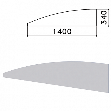 Экран-перегородка "Монолит", 1400х16х340 мм, цвет серый (КОМПЛЕКТ) (арт. 980236)
