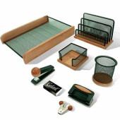 Набор GALANT настольный "Wood&Metal", 8 предметов, светлое дерево, черный металл, лоток, 230878 (арт. 230878)