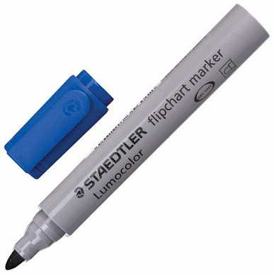 Маркер для флипчарта STAEDTLER "Lumocolor", непропитывающий, круглый, 2 мм, синий, 356-3 (арт. 150754)
