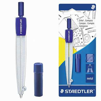 Циркуль STAEDTLER, 124 мм, школьный, металлический, грифели в комплекте, блистер, 550 50 BK (арт. 210548) купить в интернет-магазине ТОО Снабжающая компания от 3 136 T, а также и другие Циркули на сайте dulat.kz оптом и в розницу