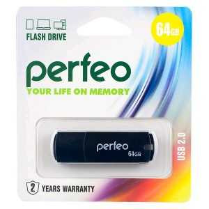 Флэш-диск USB 64Gb Perfeo Black C05 PF-C05B064 (арт. 601683)
