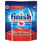 Средство для мытья посуды в посудомоечных машинах 25 шт., FINISH (Финиш) "All in 1", таблетки, 3025693 (арт. 603066)