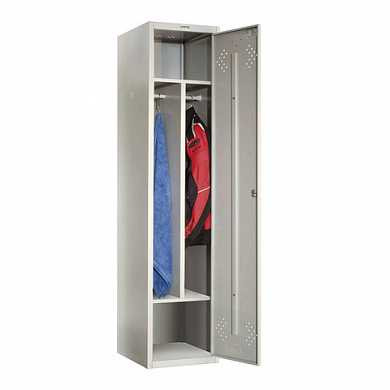 Шкаф металлический для одежды ПРАКТИК "LS-11-40D", 2 отделения, 1830х418х500 мм, 24 кг, разборный (арт. 290548)