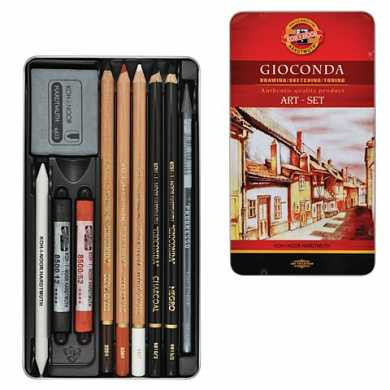 Набор художественный KOH-I-NOOR "Gioconda", 10 предметов, металлическая коробка, 8890000001PL (арт. 181050)