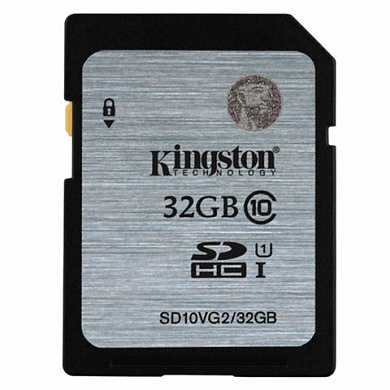 Карта памяти SDHC, 32 GB, KINGSTON, UHS-I U1, 45 Мб/сек. (class 10), SD10VG2/32GB (арт. 512308)