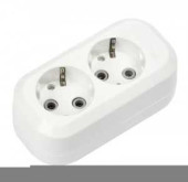 Колодка Smartbuy, 2 розетки, 16А, 250В, корпус АБС-пластик, белая, земля, SBE-16-2-00-Z (арт. 622007)