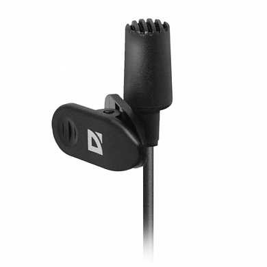 Микрофон-клипса DEFENDER MIC-109, кабель 1,8 м, 54 дБ, пластик, черный, 64109 (арт. 512601)