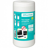 Салфетки чистящие влажные OfficeClean, универсальные, антибактериальные, в тубе, 100шт. (арт. 249230)