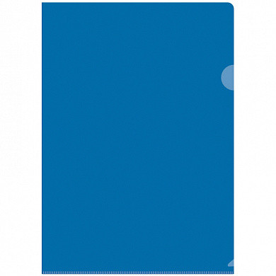 Папка-уголок OfficeSpace, A4, 100мкм, прозрачная синяя (арт. Fmu15-11_882)