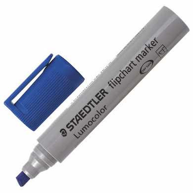 Маркер для флипчарта STAEDTLER "Lumocolor", непропитывающий, скошенный, 2-5 мм, синий, 356 B-3 (арт. 151020)
