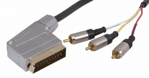 Шнур SCART Plug - 3RCA Plug с переключателем 3М (GOLD) металл REXANT цена за шт (10), 17-1334 (арт. 612379)