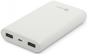 Внешний аккумулятор HARPER PB-10010 white/бел (10 Ah) 2хUSB гн (1А/2,1А) 12*7*2см USB-USBmicro (арт. 601530)