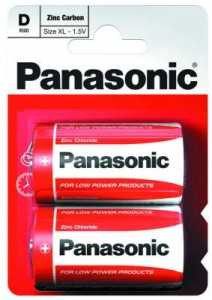 Батарейка Panasonic Zinc Carbon R20/373 Bl2 (арт. 13321)