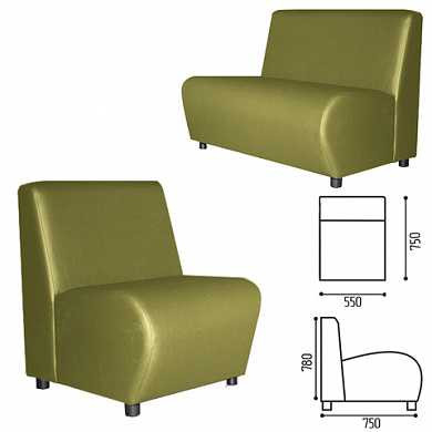 Кресло мягкое "V-600", 550х750х780 мм, без подлокотников, экокожа, светло-зеленое (арт. 531555)
