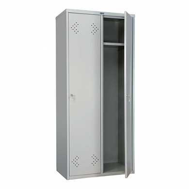 Шкаф металлический для одежды ПРАКТИК "LS-21-80", двухсекционный, 1830х813х500 мм, 35 кг (арт. 290473)