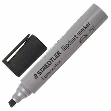 Маркер для флипчарта STAEDTLER "Lumocolor", непропитывающий, скошенный, 2-5 мм, черный, 356 B-9 (арт. 151021)