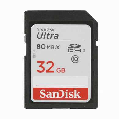 Карта памяти SDHC, 32 GB, SANDISK Ultra, UHS-I U1, 80 Мб/сек. (class 10), DUNC-032G-GN6IN (арт. 512282) купить в интернет-магазине ТОО Снабжающая компания от 18 375 T, а также и другие SD карты на сайте dulat.kz оптом и в розницу