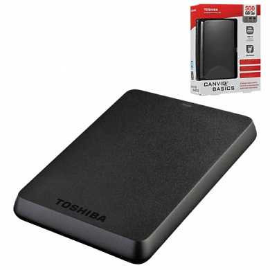 Диск жесткий внешний HDD TOSHIBA "Canvio Basics", 500 GB, 2,5", USB 3.0, черный, HDTB305EK3AA (арт. 511662)