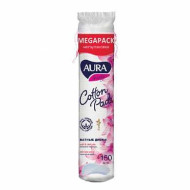 Ватные диски 150 шт., AURA, двусторонние, 6355, 6447 (арт. 127811)