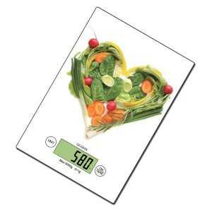 Весы кухонные электронные Gelberk GL-261, стекло, овощи, до 5кг, деление 1г, АААх2, GL-261 (арт. 638492)