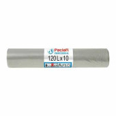 Мешки для мусора 120 л, прозрачные, в рулоне 10 шт., ПВД, 25 мкм, 70х110 см, PACLAN "Professional", 402028 (арт. 604081)