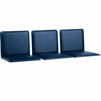 Сиденья для кресла "Терра", комплект 3 шт., кожзам синий, каркас серебристый (арт. 640601)