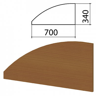 Экран-перегородка "Монолит", 700х16х340 мм, цвет орех гварнери (КОМПЛЕКТ) (арт. 980229)