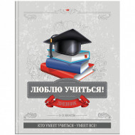 Дневник 5-11 кл. 48л. (твердый) "Люблю учиться", поролон, глянцевая ламинация, тиснение фольгой (арт. Дс48т_18149)